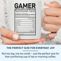 Gamer Nutritional Facts Mug _ Funny Personalised Gaming Gift for Streamers and Players