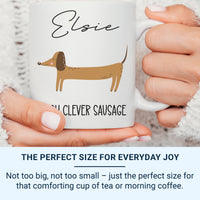 You Clever Sausage Personalised Dachshund Mug – Name Custom Dog Lover Gift for Congrats, Exams and Small Wins