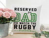 Personalised Dad Cushion - Rugby Message with Children's Names