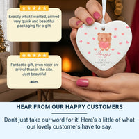 Baby First Valentine Ornament - Teddy Heart Keepsake with Name