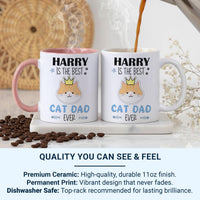 Cat Dad Mug Personalised Funny Gift _ Best Cat Dad Ever Custom Name Keepsake