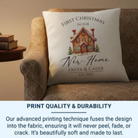 Personalised Christmas Cushion – Gingerbread Cushion With Custom Name Pillow | New Home Gift