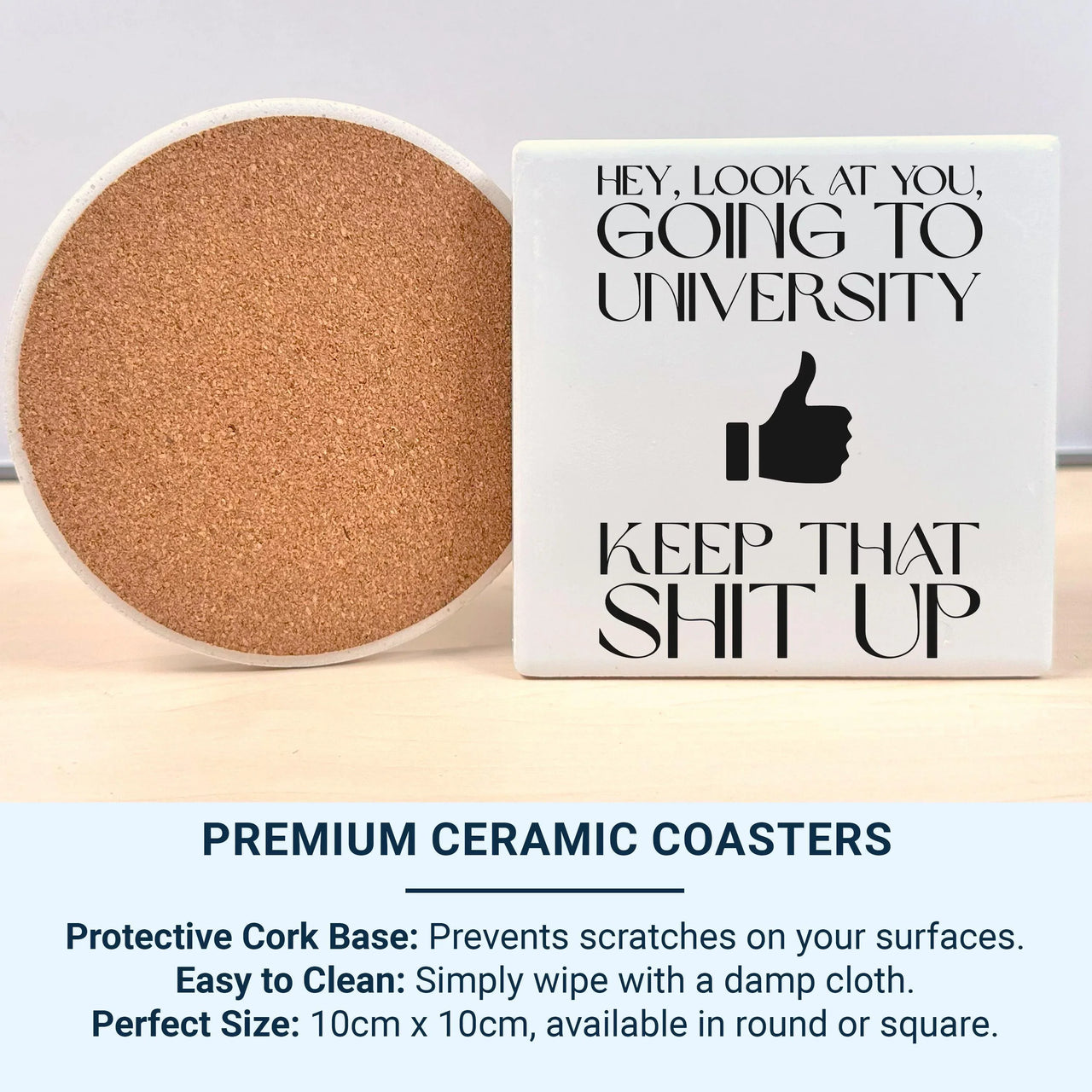 University Student Mug – Funny Motivational Coffee Cup With Coloured Handle