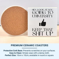 University Student Mug – Funny Motivational Coffee Cup With Coloured Handle