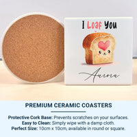 Personalised Pun Mug – Cute Bread Pun Ceramic Coffee Mug with Name – Funny Romantic Gift