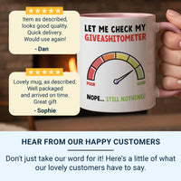 Giveashitometer Mug – Funny Office and Work Humour – Zero F***s Gauge for Colleagues, Home Office and Stress Relief