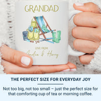Grandad Gardener Mug – Personalised “Love From” Names – Garden Boots and Tools Design for Birthday, Father’s Day and Everyday Tea
