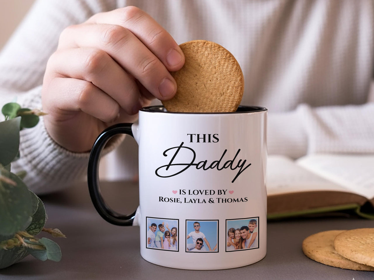 This Daddy Is Loved By… Personalised Photo Mug – Kids’ Names and Pictures – Father’s Day, Birthday and Everyday Appreciation