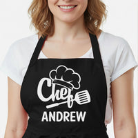 Personalized Kitchen Apron - Custom Chef Apron With Adjustable Neck Strap & Glitter Design