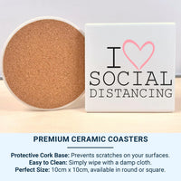 Funny Social Distancing Mug _ Introvert Humour Gift with Heart Design