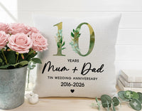 Personalised Anniversary Cushion – Romantic Floral Decor With Custom Name Print