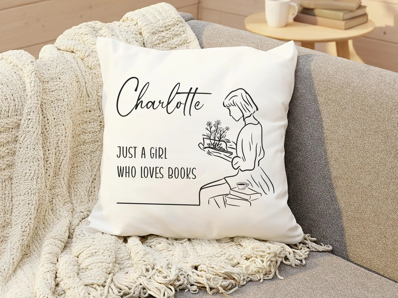 Personalised Book Cushion – Cozy Reading Pillow With Soft Touch Cover