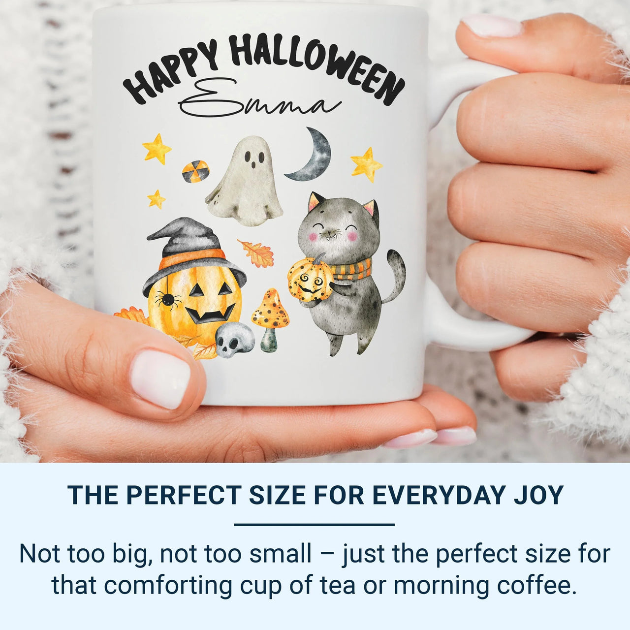 Personalised Halloween Mug – Cute Spooky Icons | Kids Halloween Gift Cup