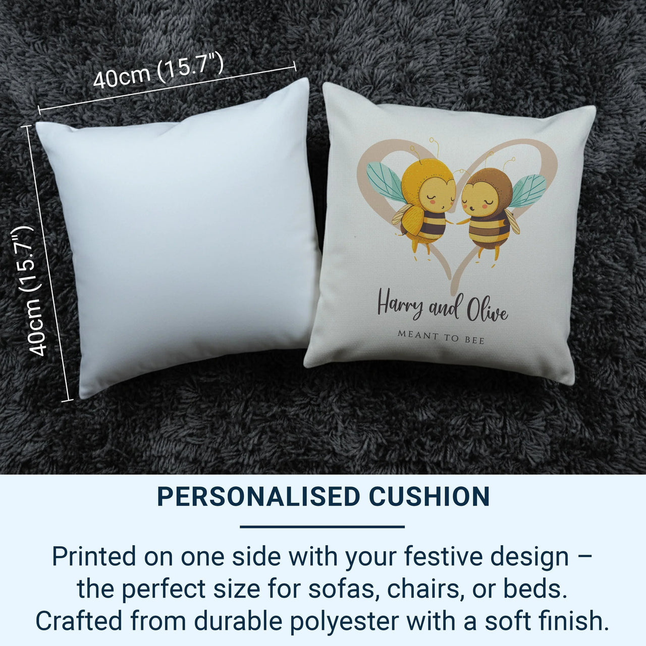 Personalised Bee Cushion – Romantic Keepsake With Custom Name Pillow & Plush Cover DENMARY