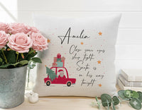 Personalised Santa Cushion – Custom Name Christmas Car Cushion | Plush Holiday Pillow