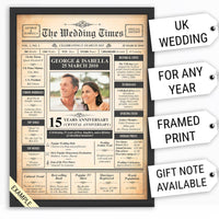 Thumbnail for a wedding newspaper with a picture of a couple on it