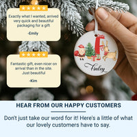 Santa Reindeer Ornament - Festive Sleigh Keepsake with Name for Kids