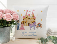 Personalised Princess Cushion – Castle Cushion with Plush Pillow Insert & Custom Name