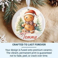 Gingerbread Santa Ornament - Festive Keepsake with Name for Christmas Tree