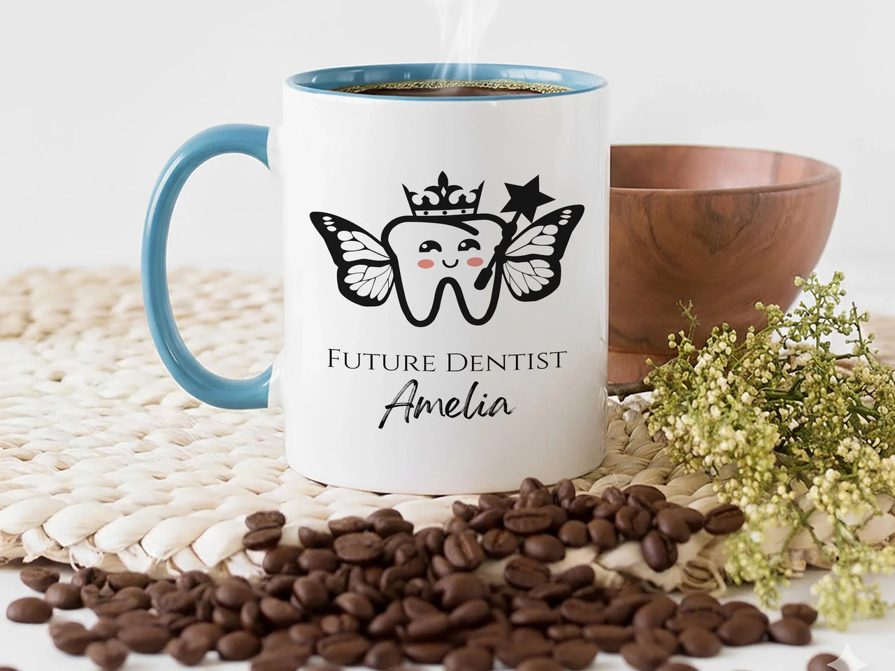 Future Dentist Mug – Personalised Coffee Mug with Cute Tooth Design for Dental Students