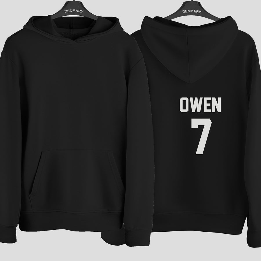 5-a-Side Football Name Number Iron-On Transfer - photo of the finished product