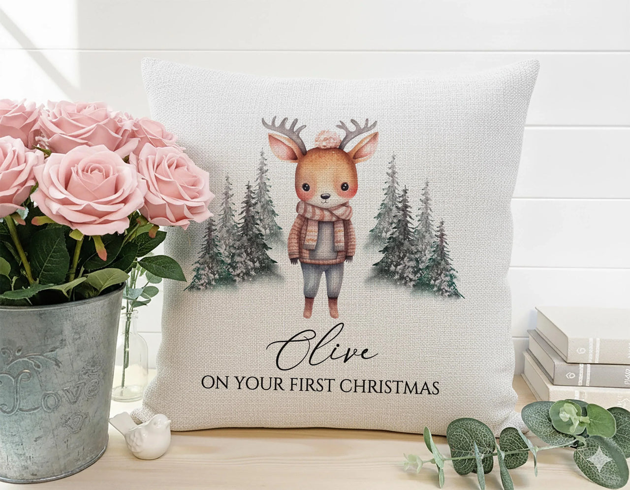 Personalised Baby Cushion – Custom Nursery Cushion | Baby's First Christmas Gift