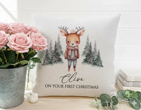 Personalised Baby Cushion – Custom Nursery Cushion | Baby's First Christmas Gift