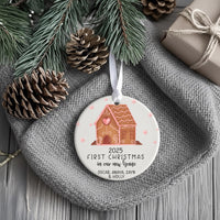 New Home Christmas Ornament 2025 - Gingerbread House with Family Names