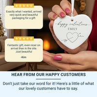 Valentine Heart Ornament - Arrow Heart Keepsake with Name for Partner