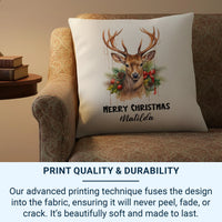 Personalised Christmas Cushion – Custom Holiday Gift Cushion With Soft Touch Cover 18x18in
