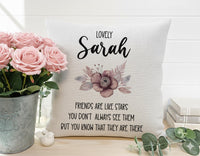 Personalised Friends are Like Stars Cushion - Novelty Pillow for Best Friend - Birthday or Christmas Gift - Sister Present - Bestie Gift