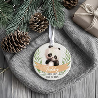 Panda Baby Birth Stats Ornament - Newborn Keepsake with Name, Date & Weight for Nursery