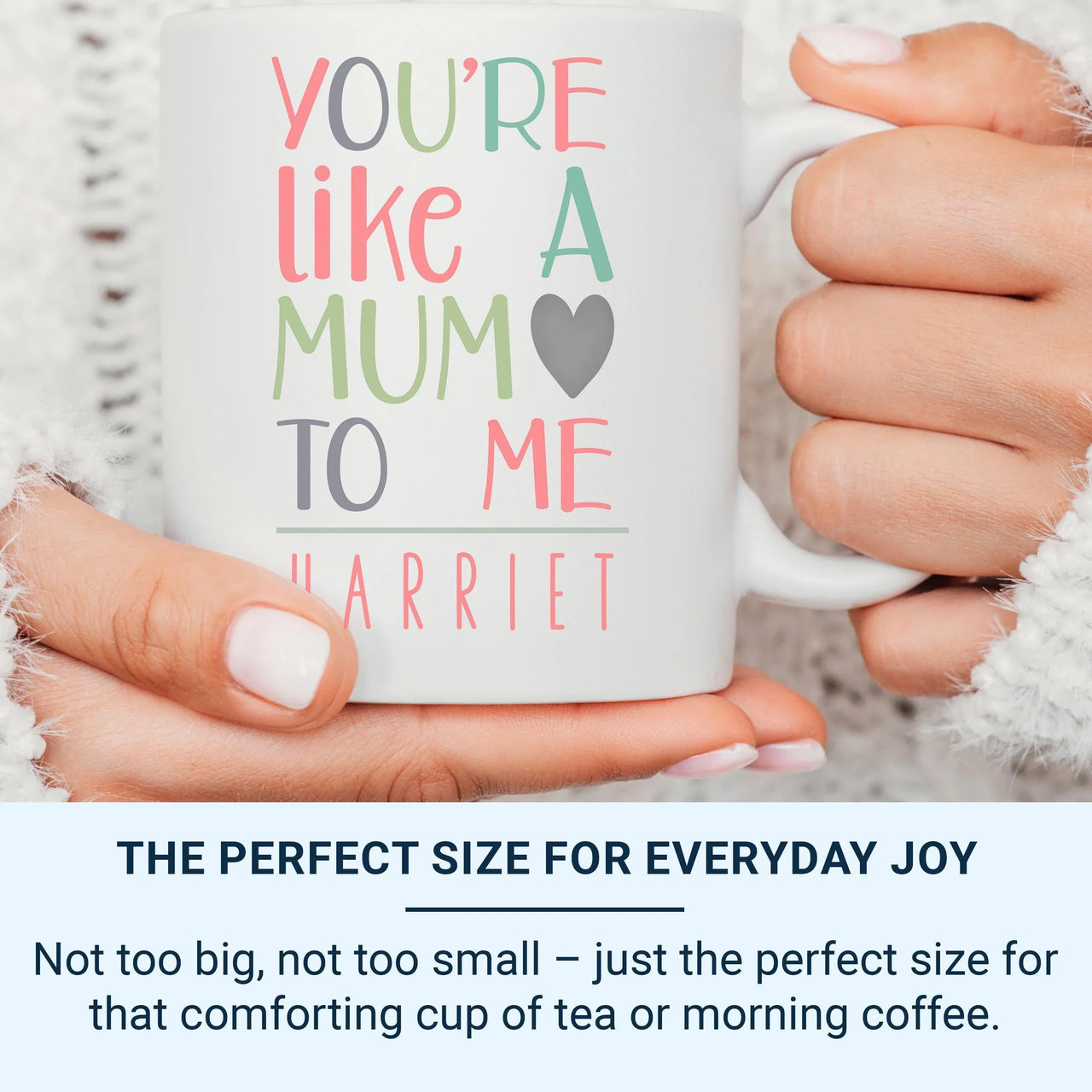 Like a Mum Mug – Personalised Name Mug with Heart Icon | Gift for Step Mum, Auntie