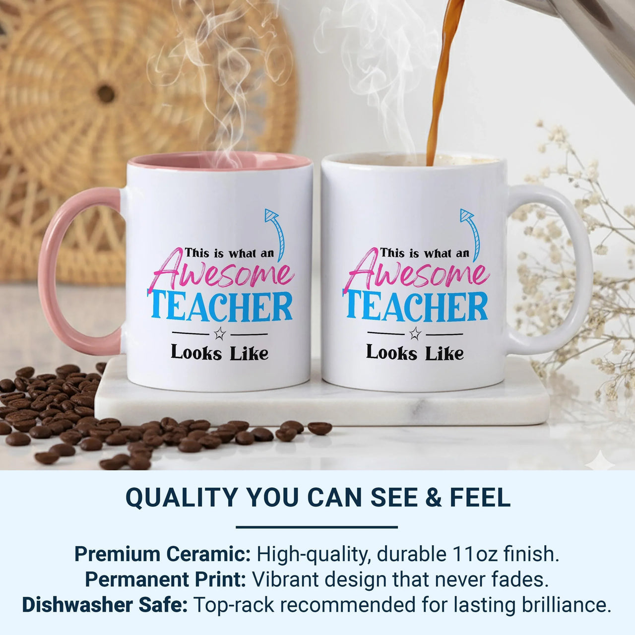 Awesome Teacher Mug – Bold Arrow Design | Fun Classroom Gift for Staff
