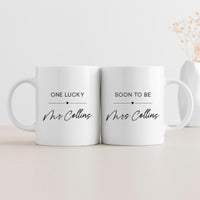Personalised Engagement Mugs, 'One Lucky Mr' and 'Soon to Be Mrs' | Perfect Gift for Newly Engaged Couples | Anniversary & Christmas Present