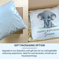 Personalised Elephant Cushion – Durable Printed Cushion With Custom Name Pillow