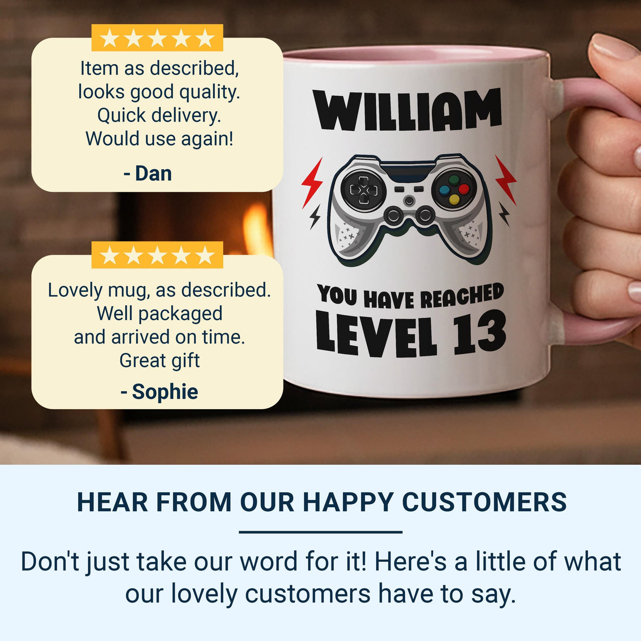 You Have Reached Level… Personalised Gamer Birthday Mug - Name, Age and Controller Design - Level-Up Party and Gaming Marathon Gift