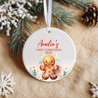 Baby First Christmas Ornament - Gingerbread Keepsake with Name for 2023
