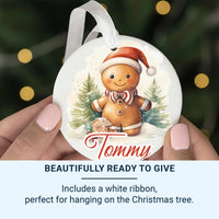 Gingerbread Santa Ornament - Festive Keepsake with Name for Christmas Tree