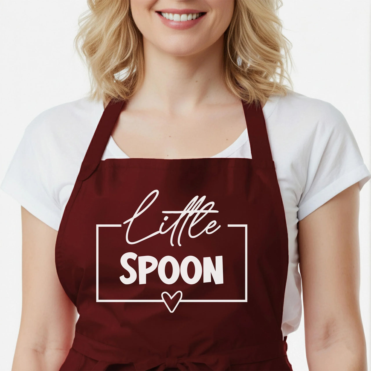 Couples Aprons Set – Matching Big Spoon Little Spoon Kitchen Aprons With Adjustable Neck Strap