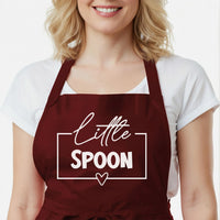 Couples Aprons Set – Matching Big Spoon Little Spoon Kitchen Aprons With Adjustable Neck Strap