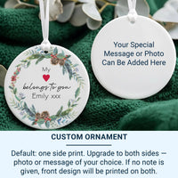 Floral Heart Ornament - Romantic Keepsake with Custom Love Message for Anniversaries & Valentine's