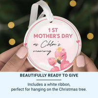Flamingo First Mother Day Ornament - Joyful Keepsake with Name for New Mums