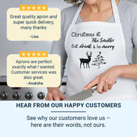 Personalised Holiday Apron – Custom Festive Apron With Adjustable Neck Strap & Gift Box