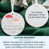 Nanny & Grandad Ornament - First Christmas Keepsake with Santa Faces for Grandparents