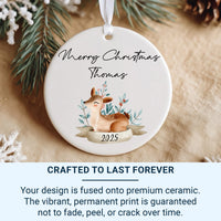 Deer Ornament - Woodland Keepsake with Name & Year for Classic Christmas Tree