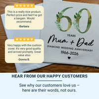 60th Anniversary Cushion – Personalised Gift for Couples | Diamond Anniversary Keepsake
