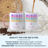Personalised Nurse Mug – Custom Name Stethoscope Coffee Cup | Nurse Appreciation Gift