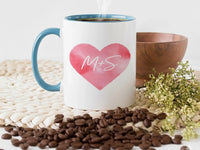 Personalised Initials Mug – Watercolour Heart Design | Romantic Couple Gift Keepsake