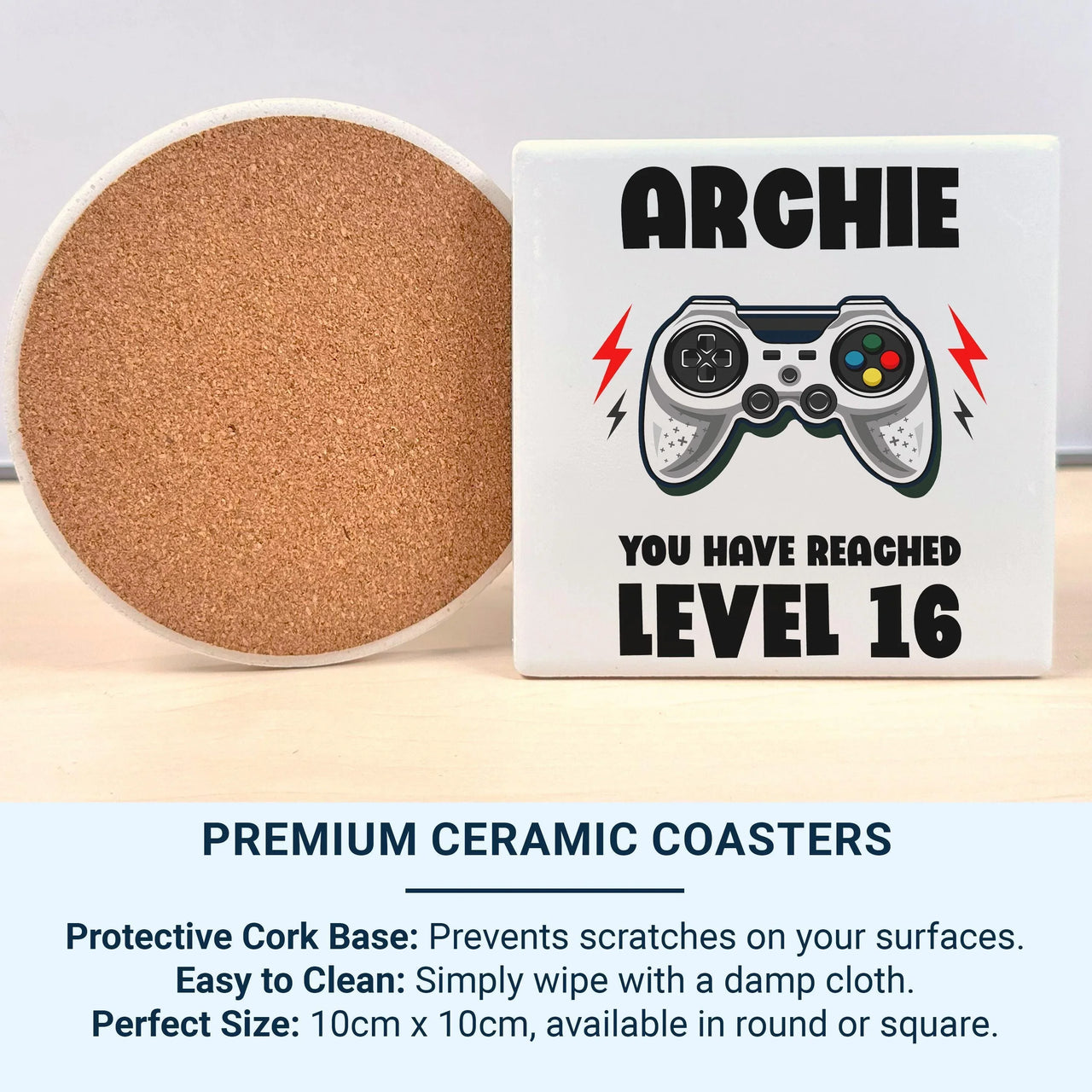 Personalised Gamer Mug – Level 16 Coffee Cup | Custom Name & Age Birthday Gift